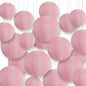 Ultimate 20-Piece Pink Nylon Lantern Party Pack - Assorted Sizes of 6", 8", 10", 12" (5 Round Lanterns Each) for Weddings, Events and Décor
