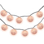 4" Pink Round Shimmering Nylon Lantern Party String Lights (8FT, Expandable)