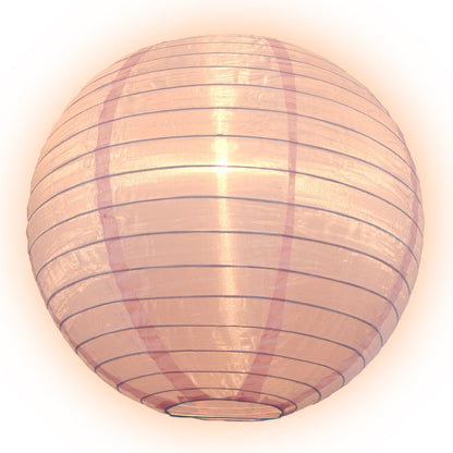 8" Pink Shimmering Nylon Lantern, Even Ribbing, Durable, Hanging - PaperLanternStore.com - Paper Lanterns, Decor, Party Lights & More