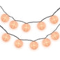 4" Rose Quartz Pink Round Shimmering Nylon Lantern Party String Lights (8FT, Expandable)