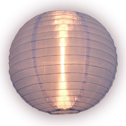 Lit Serenity Blue White Shimmering Nylon Lantern, Even Ribbing, Durable, Hanging