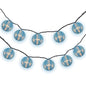 4" Baby Blue Round Shimmering Nylon Lantern Party String Lights (8FT, Expandable)