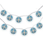 BLOWOUT 4" Baby Blue Round Shimmering Nylon Lantern Party String Lights (8FT, Expandable)