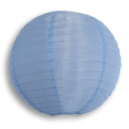 20" Serenity Blue Shimmering Nylon Lantern, Even Ribbing, Durable, Hanging