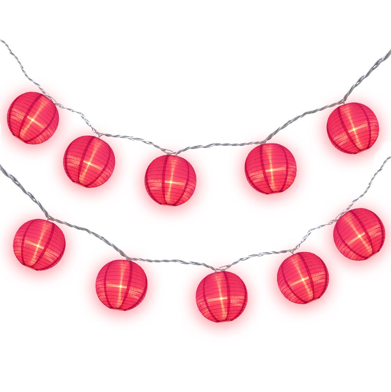 BLOWOUT 4" Violet Round Shimmering Nylon Lantern Party String Lights (8FT, Expandable)