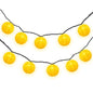 4" Yellow Round Shimmering Nylon Lantern Party String Lights (8FT, Expandable)