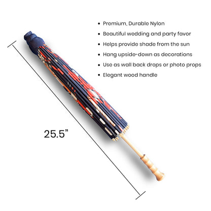 32" Midnight Koi Fish Pond Premium Nylon Parasol Umbrella with Elegant Handle