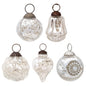 5 Pack | Silver Shabby Chic Assorted Ornaments Set - Great Gift Idea, Vintage-Style Decorations for Christmas, Special Occasions, Home Decor and Parties