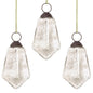 3-PACK | 3" Silver Kayla Mercury Glass Teardrop Ornament Christmas Tree Decoration