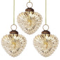 3-PACK | Small Glass Ornament (3-Inch, Gold, Viola Heart Design)