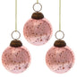 3-PACK | 2.5" Rose Gold Ava Mercury Glass Ball Ornament Christmas Holiday Decoration