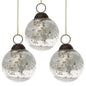 3-PACK | 2.5" Silver Ava Mercury Glass Ball Ornament Christmas Holiday Decoration