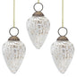 3-PACK | 3" Silver Laura Mercury Glass Lined Pine Cone Ornament Christmas Decoration