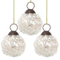 3-PACK | 2.25" Silver Bonnie Mercury Glass Hobnail Ball Ornament Christmas Decoration