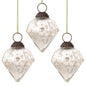 3-PACK | Mercury Glass Small Ornaments (3-inch, Silver, Elizabeth Design)