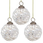 3-PACK | 3" Silver Solene Mercury Glass Swirled Ball Ornament Christmas Decoration