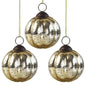 3-PACK | 3" Gold Posey Mercury Glass Pumpkin Ornament Christmas Decoration