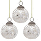 3-PACK | 3" Silver Posey Mercury Glass Pumpkin Ornament Christmas Decoration