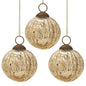 3-PACK | 3" Gold Mona Mercury Glass Lined Ball Ornament Christmas Decoration