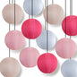 Pink Peony Color Party Even Ribbing Ribbed Nylon Lantern Combo Set (12 pc Set)