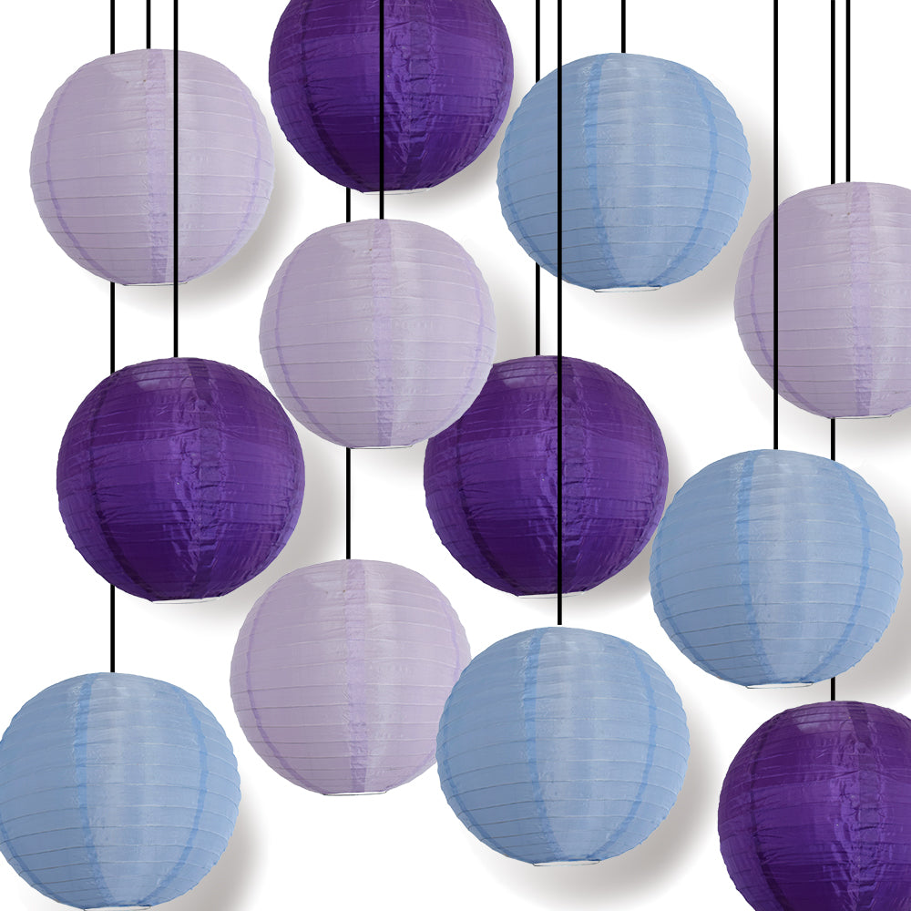 Purple Crush Celebration Party Even Ribbing Ribbed Nylon Lantern Combo Set (12 pc Set)