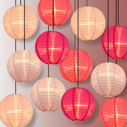 Pink Party Even Ribbing Ribbed Nylon Lantern Combo Set (12 pc Set)