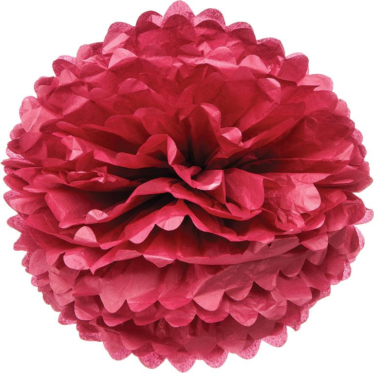 Wine Red 10 Inch Tissue Paper Flower Pom Pom - PaperLanternStore.com - Paper Lanterns, Decor, Party Lights & More