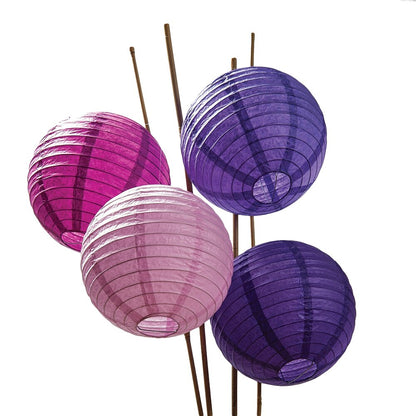 12-Pack of 8 Inch Multicolor Purple No Frills Paper Lanterns - PaperLanternStore.com - Paper Lanterns, Decor, Party Lights & More