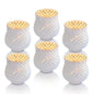 6 Pack | Vintage Mercury Glass Vase and Candle Holders (3-Inch, Small Ruby, Pearl White)  - For Use with Tea Lights - For Home Decor, Parties and Wedding Decorations