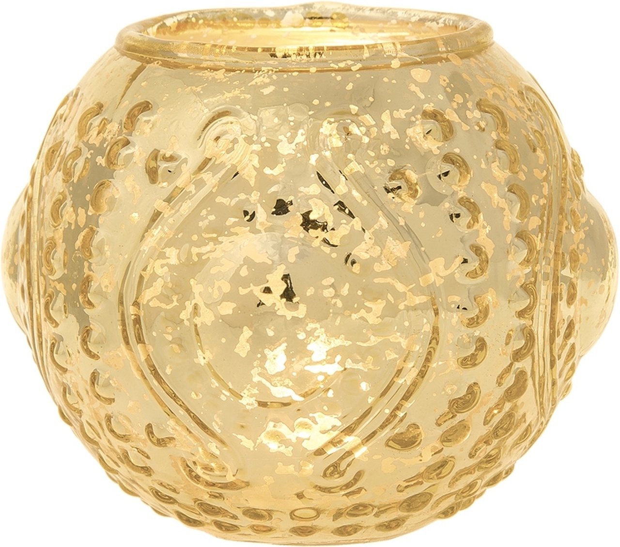 Allure Gold Mercury Glass Tea Light Votive Candle Holders (Set of 5, Assorted Designs and Sizes)