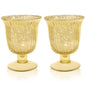 2-PACK | Vintage Mercury Glass Candle Holder (5-Inch, Emma Design, Fluted Urn, Gold) - Decorative Candle Holder - For Home Decor, Party Decorations, and Wedding Centerpieces