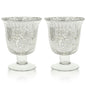 2-PACK | Vintage Mercury Glass Candle Holder (5-Inch, Emma Design, Fluted Urn, Silver) - Decorative Candle Holder - For Home Decor and Wedding Centerpieces