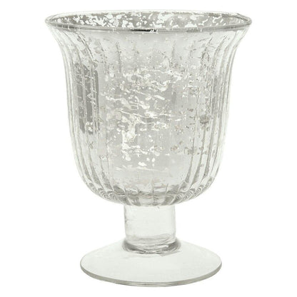 Bohemian Chic Silver Mercury Glass Tea Light Votive Candle Holders (Set of 5, Assorted Designs and Sizes)