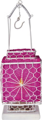 Fuchsia Pink Hanging Wire and Linen Candle Lantern - PaperLanternStore.com - Paper Lanterns, Decor, Party Lights & More