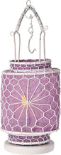 Lilac Purple Hanging Wire and Linen Candle Lantern - PaperLanternStore.com - Paper Lanterns, Decor, Party Lights & More