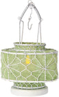 Avocado Green Hanging Wire and Linen Candle Lantern - PaperLanternStore.com - Paper Lanterns, Decor, Party Lights & More