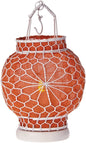 Orange Hanging Wire and Linen Candle Lantern - PaperLanternStore.com - Paper Lanterns, Decor, Party Lights & More
