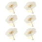 BULK PACK (6-PACK) Beige / Ivory Paper Parasol Umbrella, Scallop Blossom Shaped with Elegant Handle