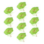 BULK PACK (10-PACK) 32" Grass Greenery Paper Parasol Umbrella, Scallop Blossom Shaped with Elegant Handle