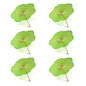 BULK PACK (6-PACK) 32" Grass Greenery Paper Parasol Umbrella, Scallop Blossom Shaped with Elegant Handle