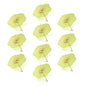 BULK PACK (10-PACK) 32" Light Lime Paper Parasol Umbrella, Scallop Blossom Shaped with Elegant Handle