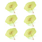 BULK PACK (6-PACK) 32" Light Lime Paper Parasol Umbrella, Scallop Blossom Shaped with Elegant Handle