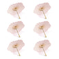 BULK PACK (6-Pack) 32" Pink Paper Parasol Umbrella, Scallop Blossom Shaped with Elegant Handle