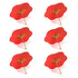BULK PACK (6-Pack) 32" Red Paper Parasol Umbrella, Scallop Blossom Shaped with Elegant Handle