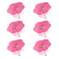 BULK PACK (6-Pack) 32" Fuchsia Paper Parasol Umbrella, Scallop Blossom Shaped with Elegant Handle