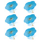 BULK PACK (6-Pack) 32" Turquoise Paper Parasol Umbrella, Scallop Blossom Shaped with Elegant Handle