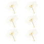 BULK PACK (6-Pack) 32" White Paper Parasol Umbrella, Scallop Blossom Shaped with Elegant Handle
