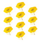 BULK PACK (10-Pack) 32" Yellow Paper Parasol Umbrella, Scallop Blossom Shaped with Elegant Handle