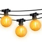 50 Socket Multi-Color Socket Outdoor Commercial String Light Set, 54 FT Black Cord w/ 1-Watt Shatterproof LED Bulbs, Weatherproof SJTW