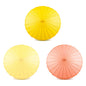 Warm Sunshine Variety Set of 3 Paper Parasols for Weddings, Parties and Décor